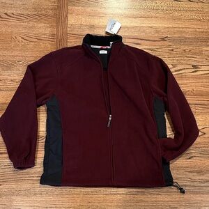 NWT- men’s IZOD burgundy and black performance fleece. Size XL